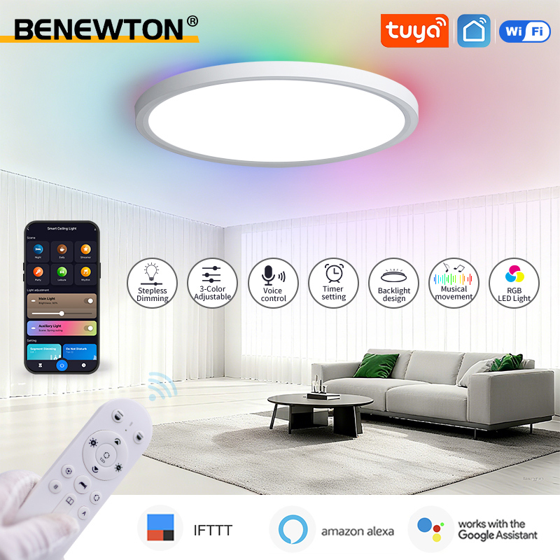 Ambient Lighting Decor For Room - BENEWTON Tuya Lampu Langit-langit WiFi Pintar