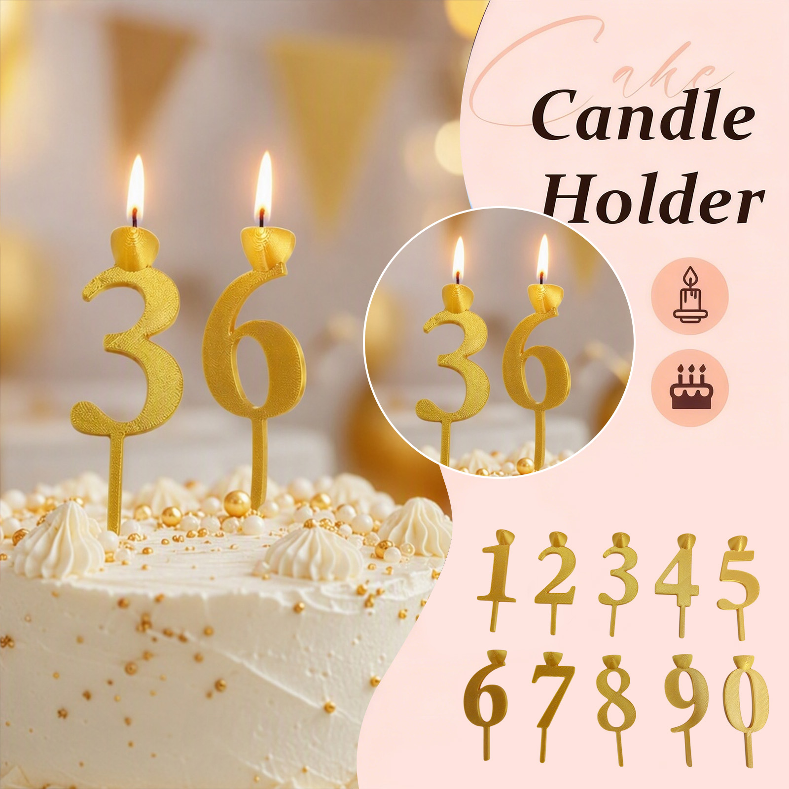 Set Lilin Angka 0-9, Hiasan Ku - Candle Holder Set ulasan dan harga