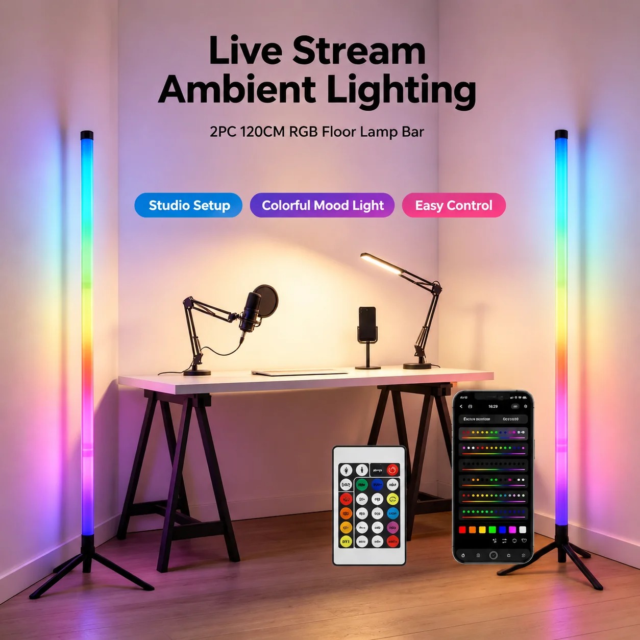 2 Paket Lampu Lantai Sudut LED - Ambient Lighting Decor For Room ulasan dan harga