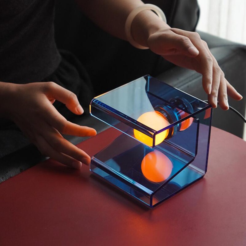 Lampu Meja Kubus Akrilik Moder - Ambient Lighting Decor For Room ulasan dan harga