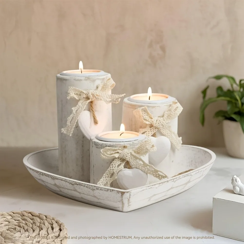 Set Tempat Lilin Kayu, Set Lil - Candle Holder Set ulasan dan harga