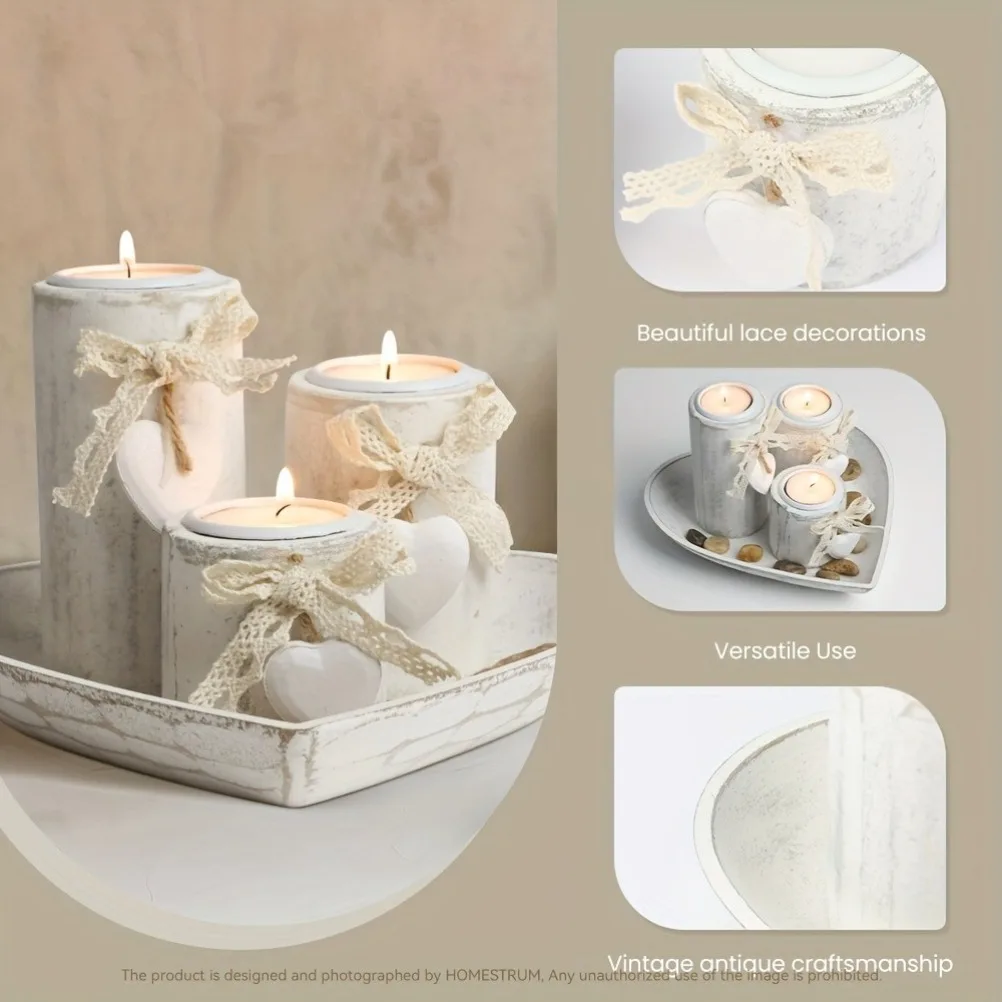 Set Tempat Lilin Kayu, Set Lil - Candle Holder Set ulasan dan harga