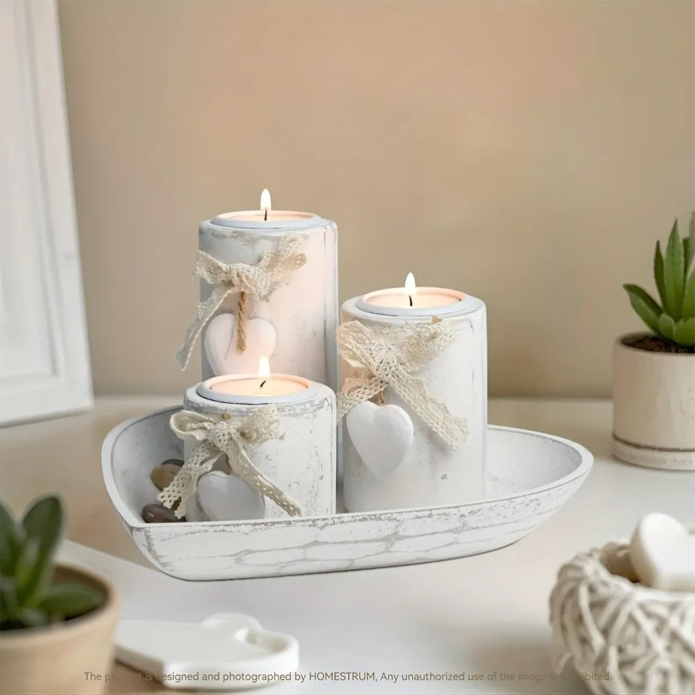 Set Tempat Lilin Kayu, Set Lil - Candle Holder Set ulasan dan harga