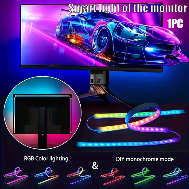 Lampu Gaming RGB Strip Lampu L - Ambient Lighting Decor For Room ulasan dan harga