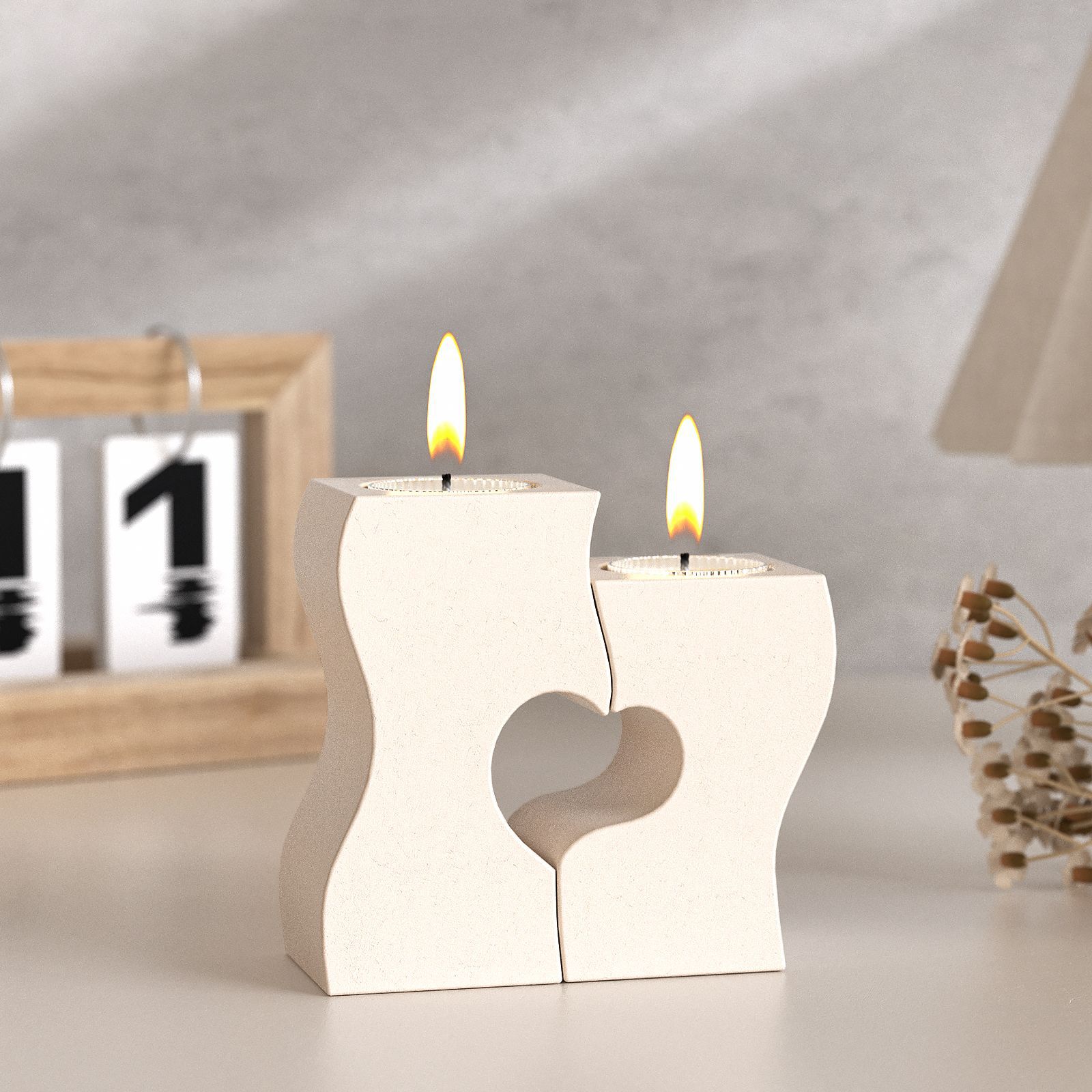 S Cetakan Silikon Lilin Hati D - Candle Holder Set ulasan dan harga