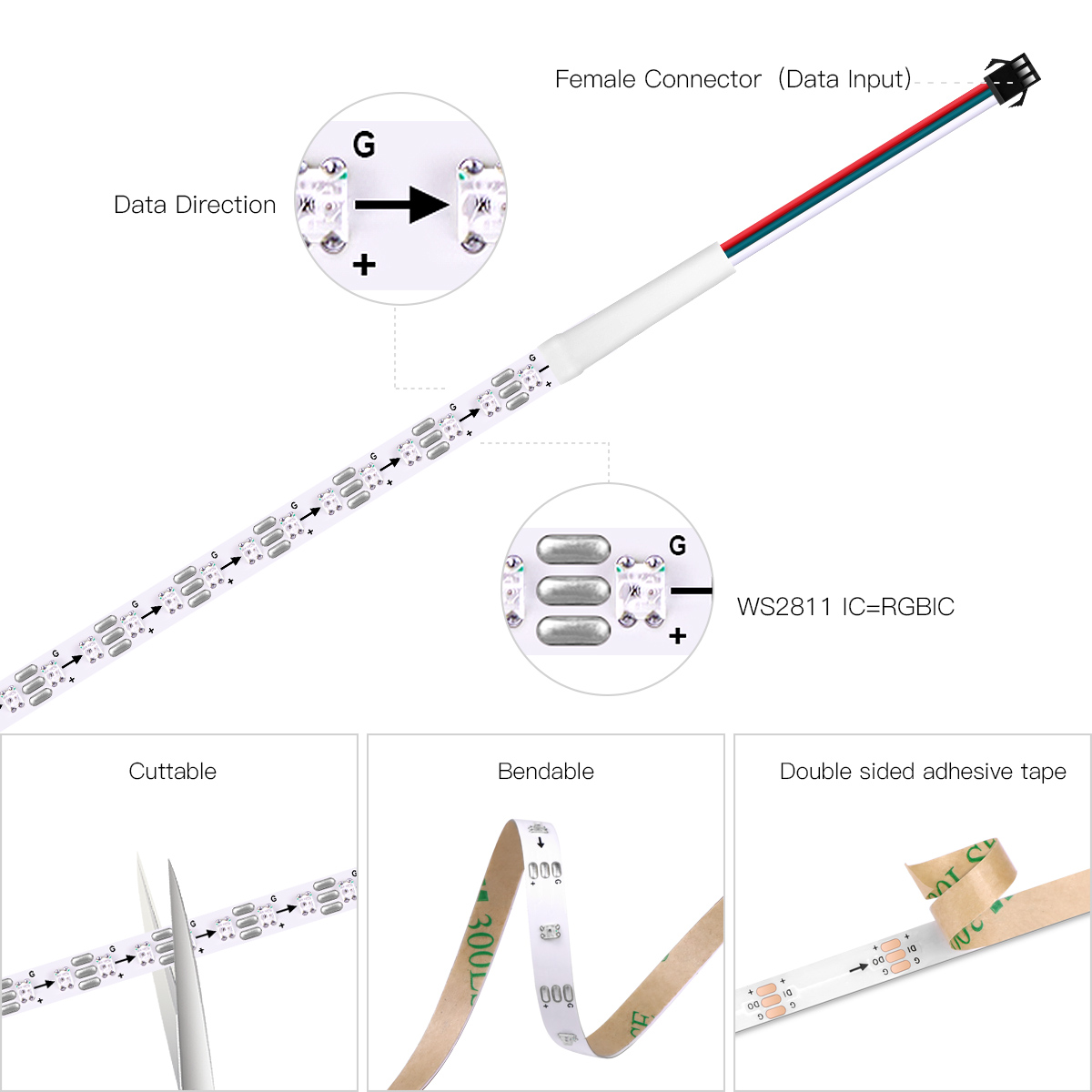 Smart RGBIC WS2812B IC Piksel  - Decor Lighting Address ulasan dan harga