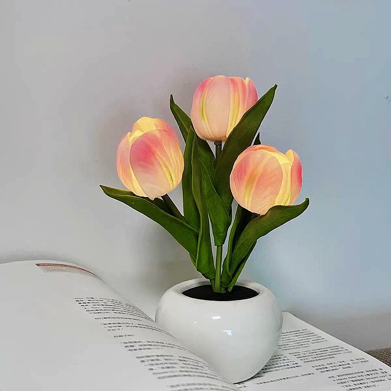 Lampu LED Tulip Simulasi Bunga - Ambient Lighting Decor For Room ulasan dan harga